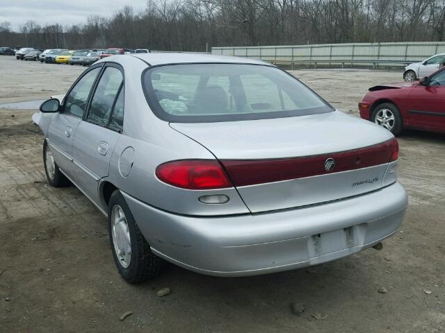 1MELM13P2VW607343 - 1997 MERCURY TRACER LS SILVER photo 3