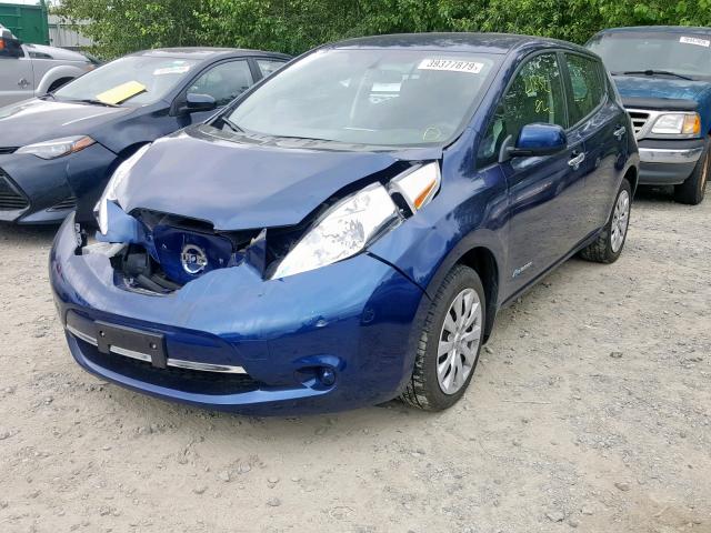 1N4BZ0CP4HC304360 - 2017 NISSAN LEAF S BLUE photo 2