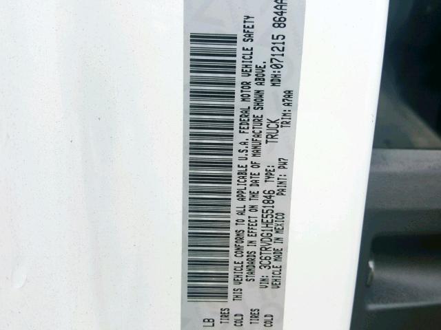 3C6TRVDG1HE551846 - 2017 RAM PROMASTER 白色 照片 10