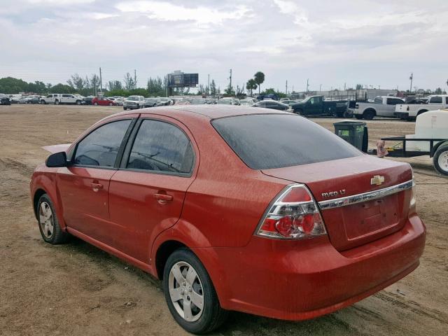 KL1TD56E49B399991 - 2009 CHEVROLET AVEO LS RED photo 3