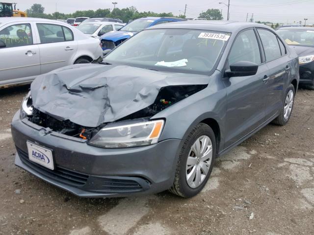 3VW2K7AJ9CM325991 - 2012 VOLKSWAGEN JETTA BASE GRAY photo 2