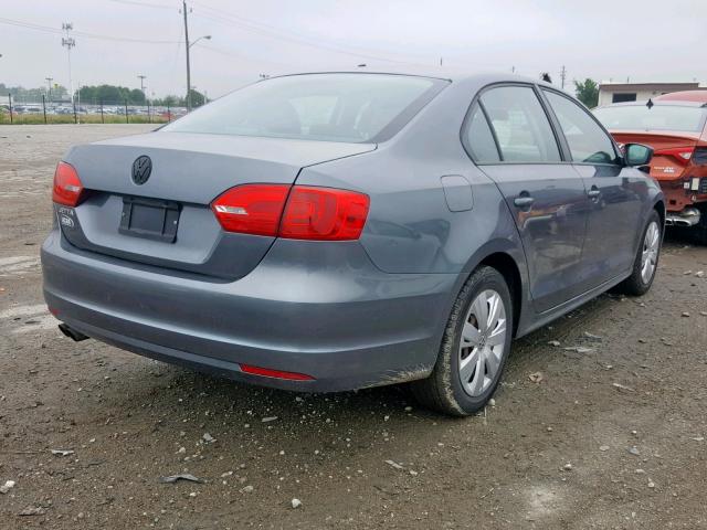 3VW2K7AJ9CM325991 - 2012 VOLKSWAGEN JETTA BASE GRAY photo 4