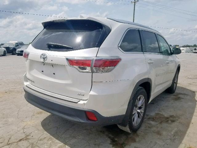 5TDKKRFH9FS054679 - 2015 TOYOTA HIGHLANDER WHITE photo 4