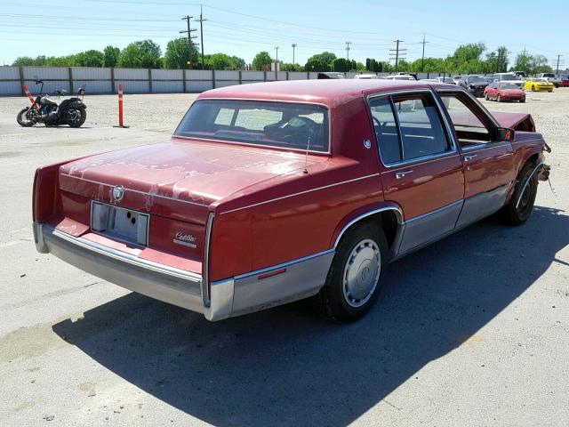 1G6CD5337L4367577 - 1990 CADILLAC DEVILLE RED photo 4