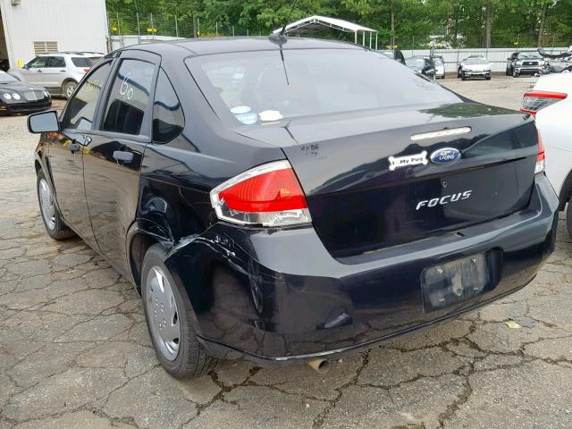 1FAHP34N78W146464 - 2008 FORD FOCUS S/SE BLACK photo 3