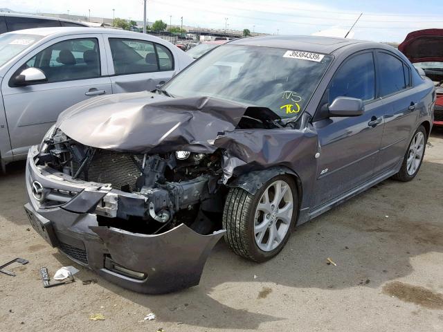 JM1BK323081174071 - 2008 MAZDA 3 S GRAY photo 2