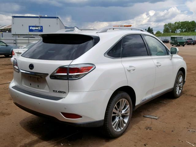 JTJBC1BA1D2450405 - 2013 LEXUS RX 450 WHITE photo 4