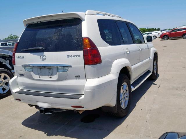 JTJBT20X470129908 - 2007 LEXUS GX 470 WHITE photo 4