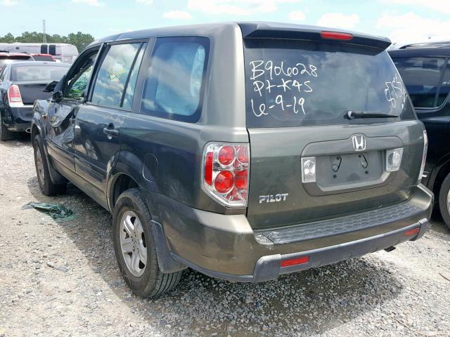 5FNYF28196B028755 - 2006 HONDA PILOT LX GREEN photo 3