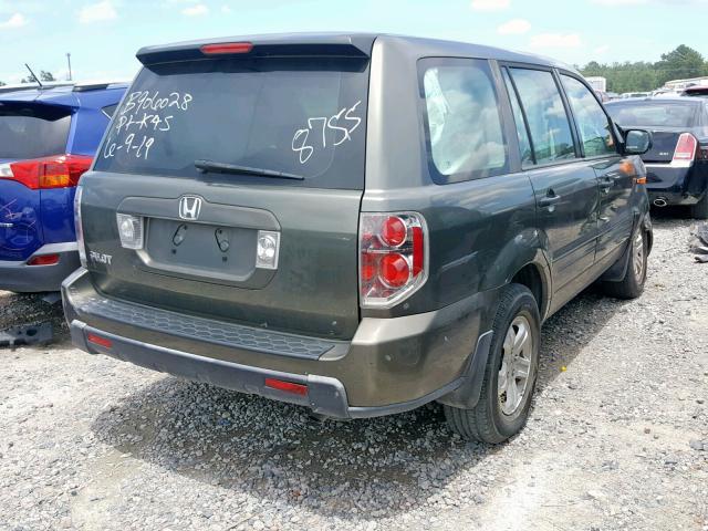 5FNYF28196B028755 - 2006 HONDA PILOT LX GREEN photo 4