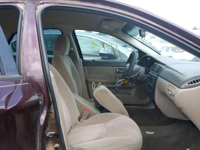 1FAFP55UX1A132702 - 2001 FORD TAURUS SES MAROON photo 5