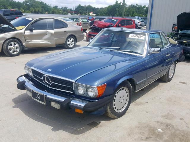 WDBBA48D0GA038898 - 1986 MERCEDES-BENZ 560 SL BLUE photo 2