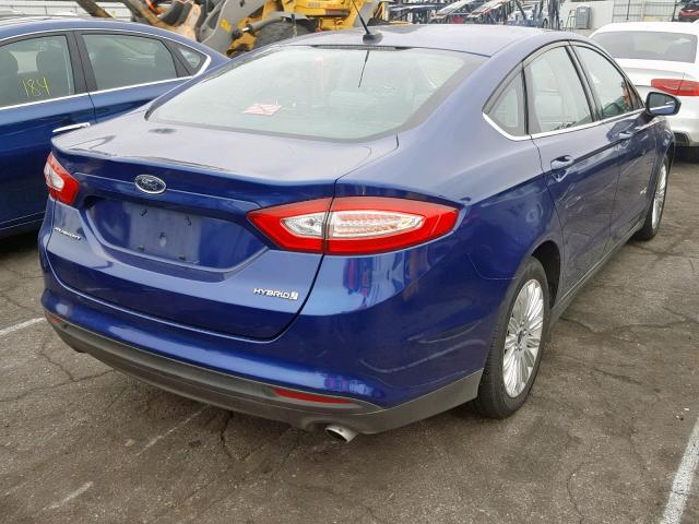 3FA6P0UU5ER360171 - 2014 FORD FUSION S H BLUE photo 4