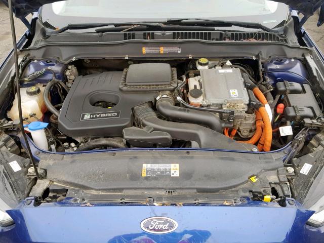 3FA6P0UU5ER360171 - 2014 FORD FUSION S H BLUE photo 7