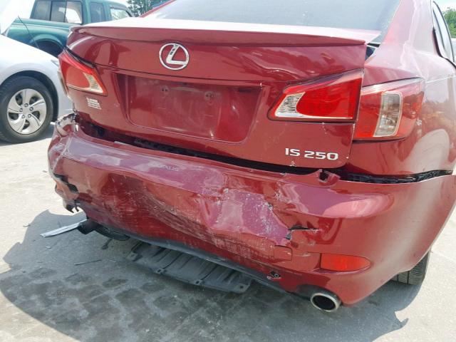 JTHBF5C23B5151355 - 2011 LEXUS IS 250 RED photo 9