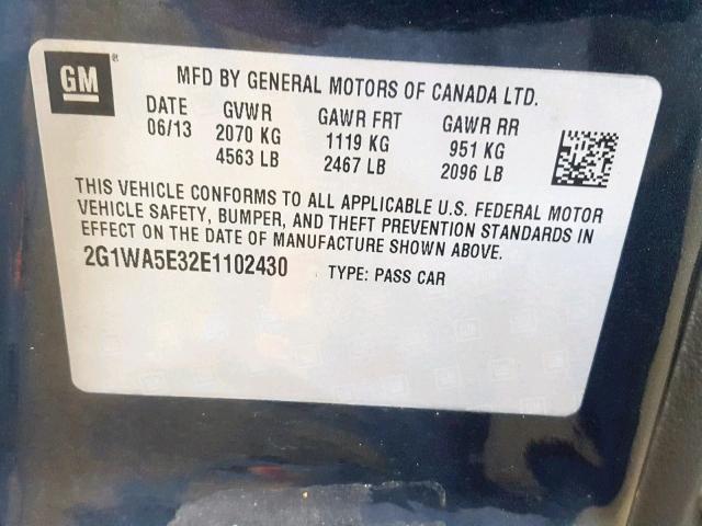 2G1WA5E32E1102430 - 2014 CHEVROLET IMPALA LIM GRAY photo 10