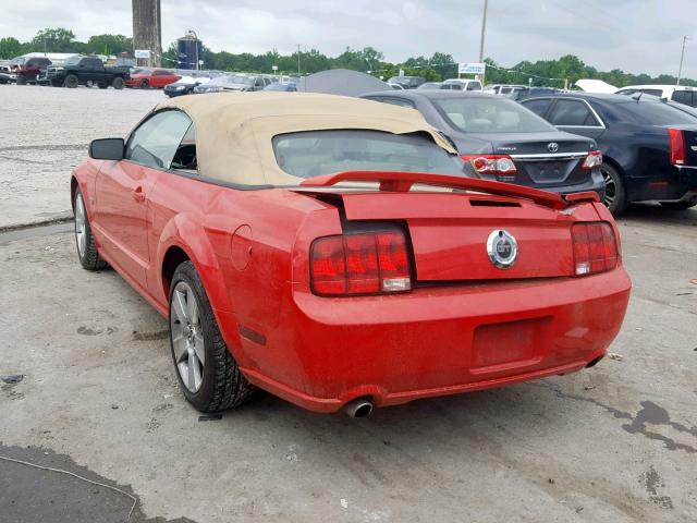 1ZVFT85H075224913 - 2007 FORD MUSTANG GT RED photo 3