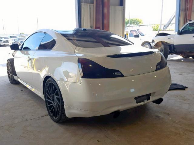 JNKCV64E79M600879 - 2009 INFINITI G37 BASE WHITE photo 3