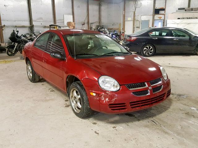 1B3ES56C95D234928 - 2005 DODGE NEON SXT RED photo 1