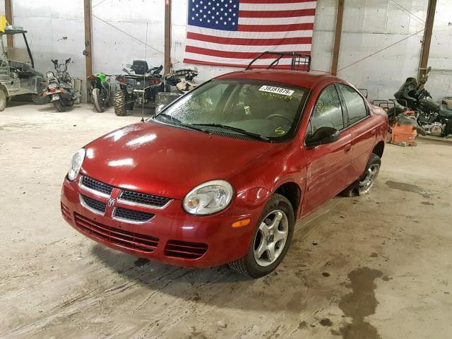 1B3ES56C95D234928 - 2005 DODGE NEON SXT RED photo 2