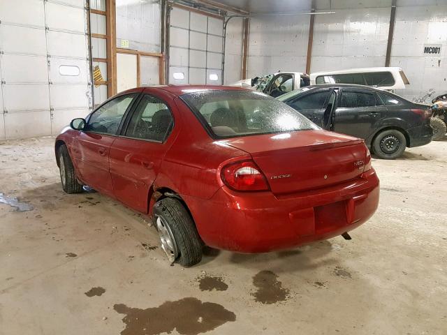 1B3ES56C95D234928 - 2005 DODGE NEON SXT RED photo 3