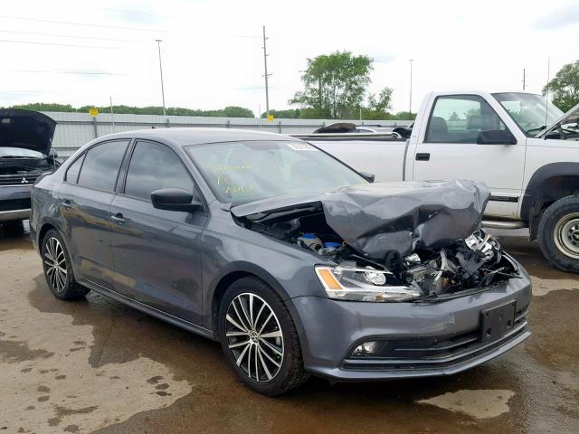 3VWD17AJ8GM234910 - 2016 VOLKSWAGEN JETTA SPOR GRAY photo 1