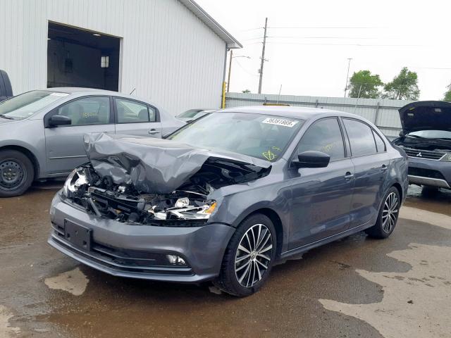 3VWD17AJ8GM234910 - 2016 VOLKSWAGEN JETTA SPOR GRAY photo 2