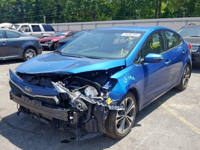 KNAFX4A85E5113029 - 2014 KIA FORTE EX BLUE photo 2