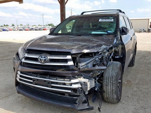 5TDJZRFH5HS426481 - 2017 TOYOTA HIGHLANDER GRAY photo 2