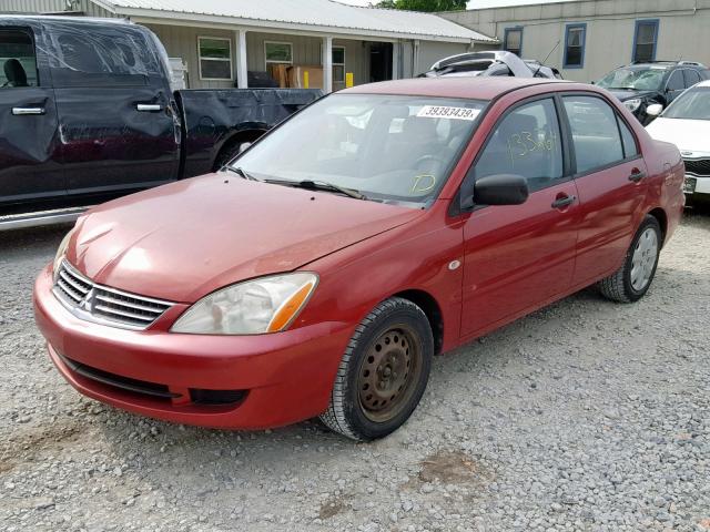 JA3AJ26E86U067459 - 2006 MITSUBISHI LANCER ES RED photo 2