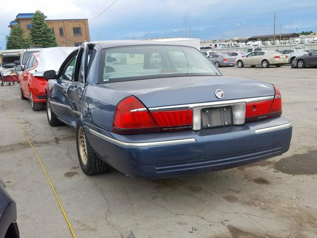 2MEFM75W0WX670161 - 1998 MERCURY GRAND MARQ BLUE photo 3