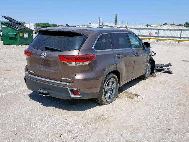 5TDDZRFH6JS485445 - 2018 TOYOTA HIGHLANDER BROWN photo 4