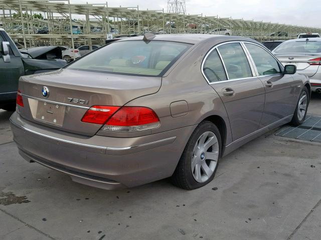 WBAHL83526DT02887 - 2006 BMW 750 I BROWN photo 4