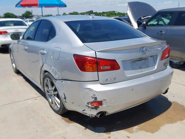 JTHBE262185021015 - 2008 LEXUS IS 350 SILVER photo 3