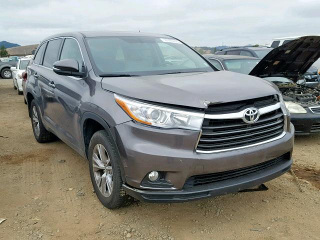 5TDZKRFH6GS186265 - 2016 TOYOTA HIGHLANDER GRAY photo 1