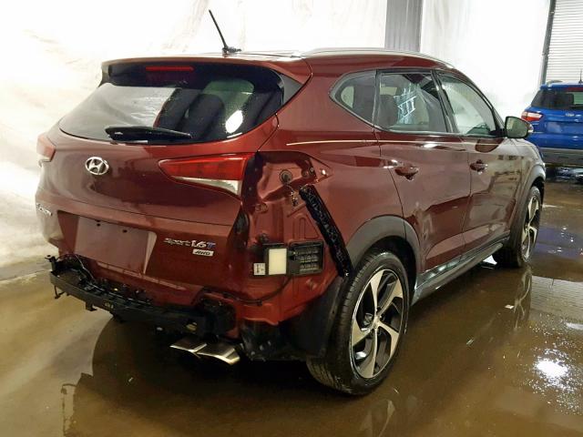 KM8J3CA21GU223630 - 2016 HYUNDAI TUCSON LIM MAROON photo 4