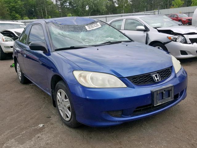 1HGEM22345L029182 - 2005 HONDA CIVIC DX V BLUE photo 1