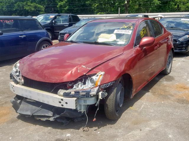 JTHBK262262001914 - 2006 LEXUS IS 250 RED photo 2