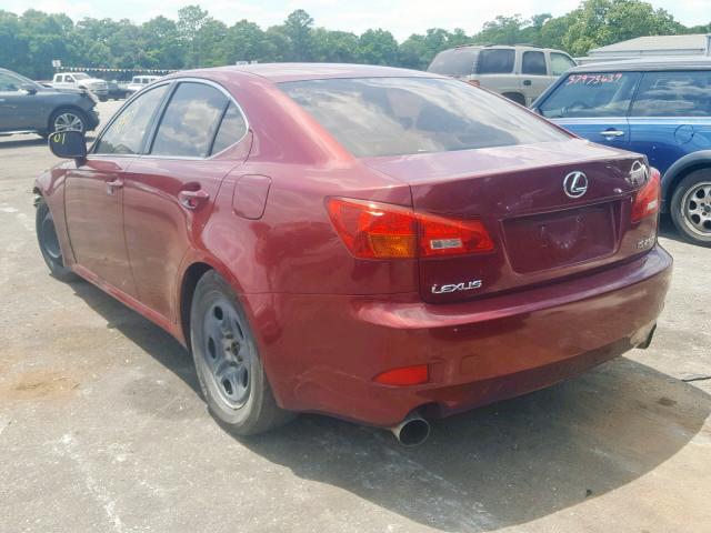 JTHBK262262001914 - 2006 LEXUS IS 250 RED photo 3