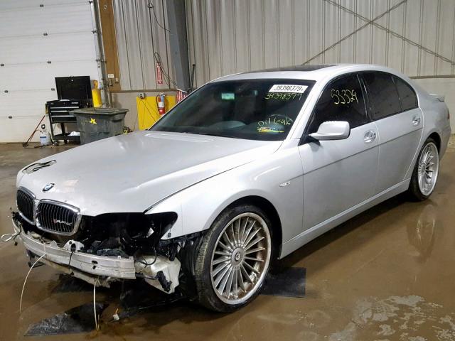 WBAHL83517DT89201 - 2007 BMW 750I SILVER photo 2