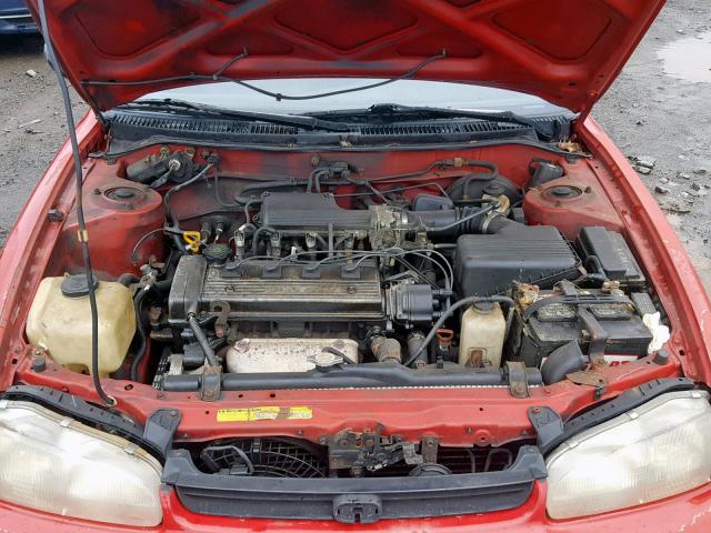 1Y1SK5260SZ016968 - 1995 GEO PRIZM BASE RED photo 7