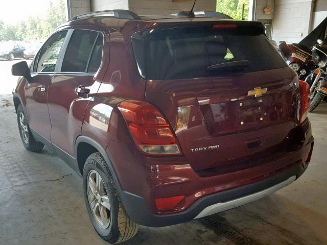 3GNCJPSB1HL134152 - 2017 CHEVROLET TRAX 1LT BURGUNDY photo 3