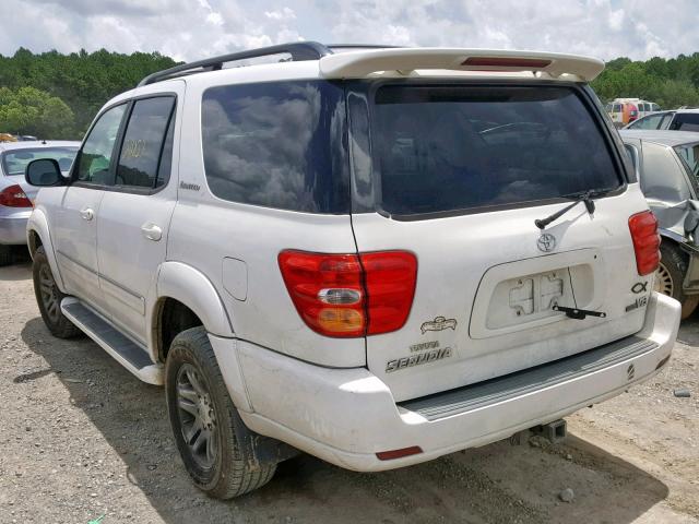 5TDZT38A53S148451 - 2003 TOYOTA SEQUOIA LI WHITE photo 3