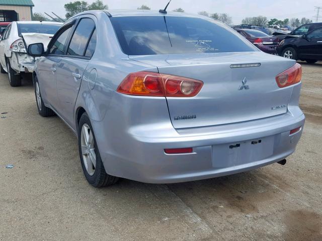 JA3AU26U28U011938 - 2008 MITSUBISHI LANCER ES SILVER photo 3