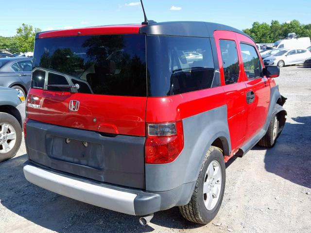 5J6YH286X5L000796 - 2005 HONDA ELEMENT EX RED photo 4