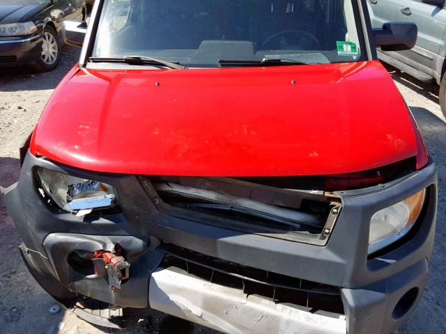 5J6YH286X5L000796 - 2005 HONDA ELEMENT EX RED photo 7