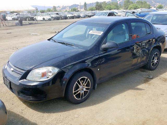 1G1AT58H297159201 - 2009 CHEVROLET COBALT LT BLACK photo 2