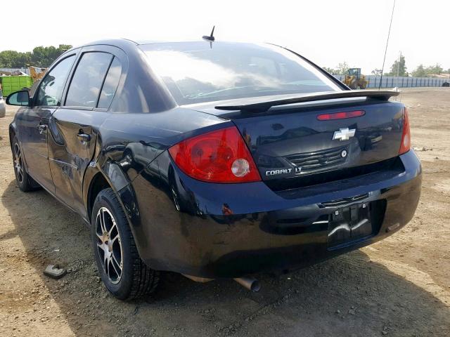 1G1AT58H297159201 - 2009 CHEVROLET COBALT LT BLACK photo 3