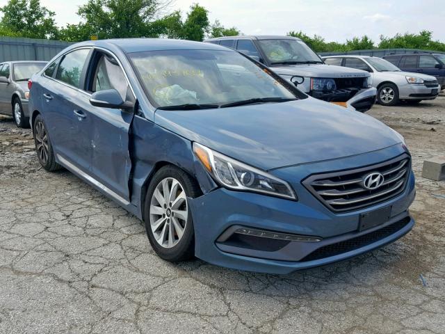 5NPE34AF7FH193704 - 2015 HYUNDAI SONATA SPO BLUE photo 1