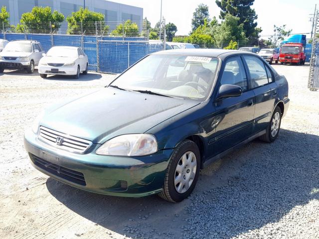 2HGEJ6614YH568377 - 2000 HONDA CIVIC BASE GREEN photo 2